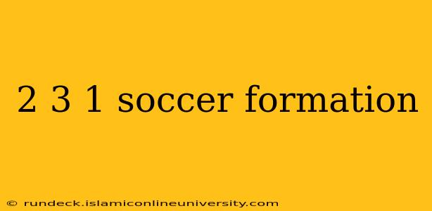 2 3 1 soccer formation