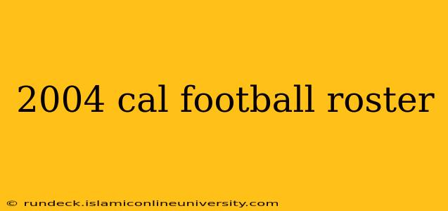 2004 cal football roster