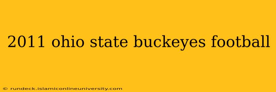 2011 ohio state buckeyes football