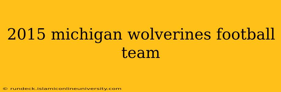 2015 michigan wolverines football team