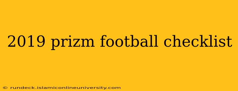 2019 prizm football checklist