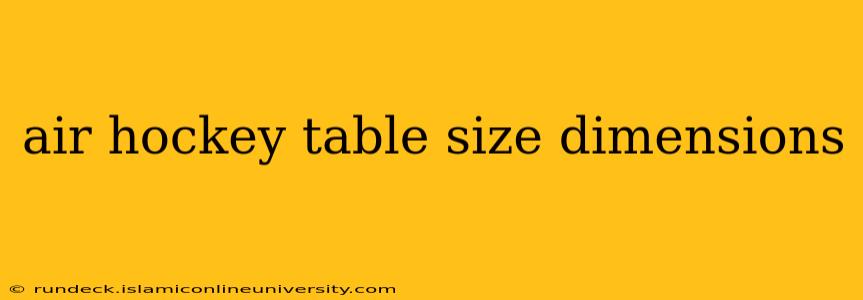 air hockey table size dimensions
