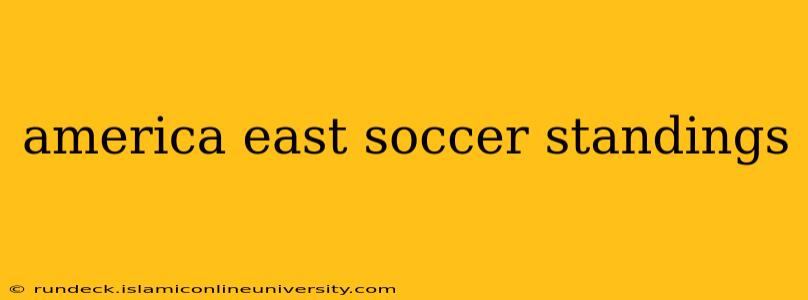 america east soccer standings