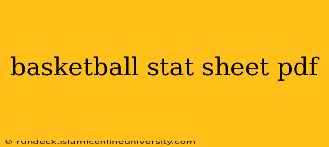 basketball stat sheet pdf