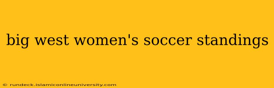 big west women's soccer standings