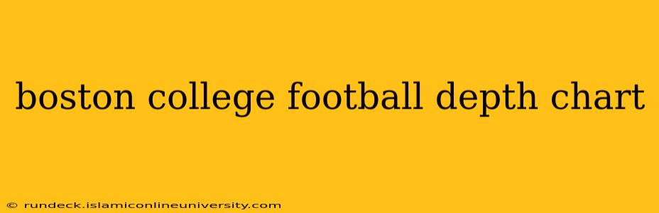 boston college football depth chart
