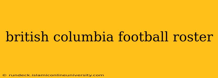 british columbia football roster