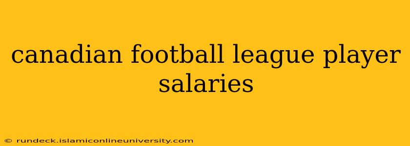 canadian football league player salaries