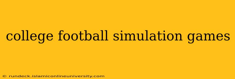 college football simulation games