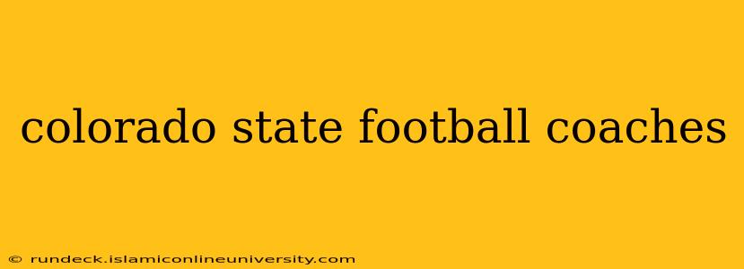 colorado state football coaches