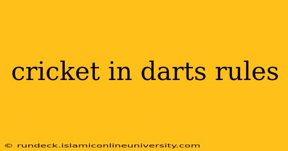 cricket in darts rules