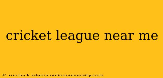 cricket league near me