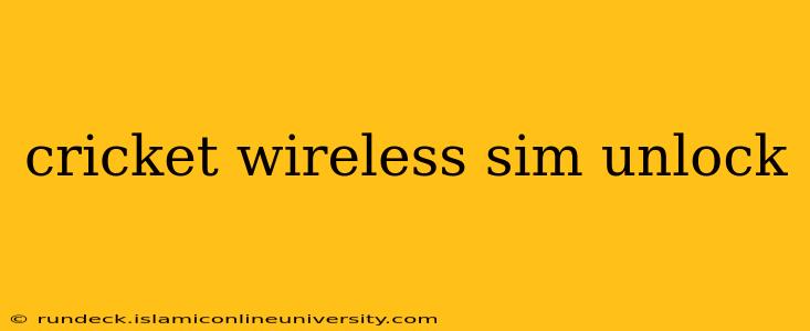 cricket wireless sim unlock