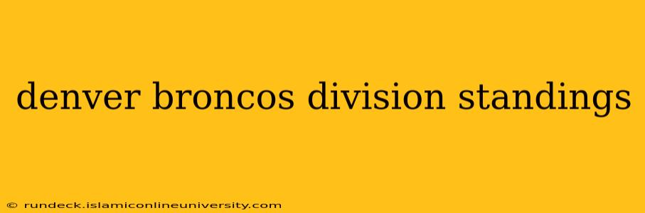 denver broncos division standings