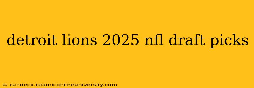 detroit lions 2025 nfl draft picks