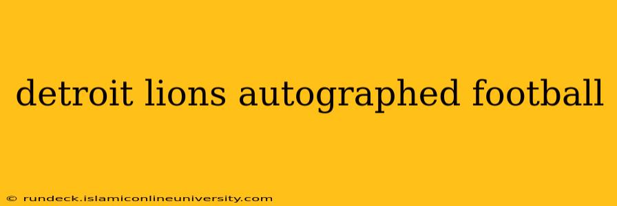 detroit lions autographed football