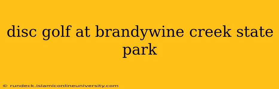 disc golf at brandywine creek state park