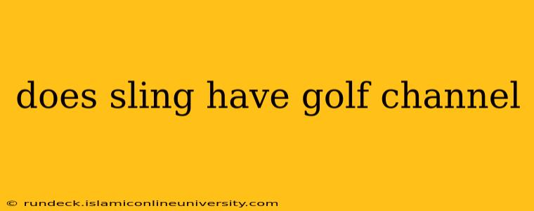 does sling have golf channel