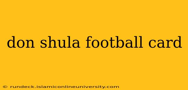 don shula football card