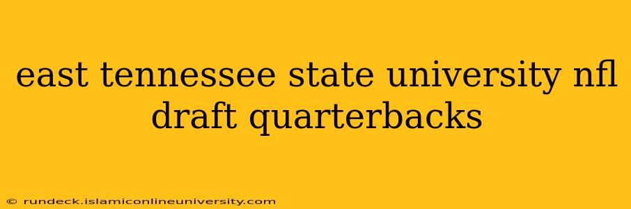 east tennessee state university nfl draft quarterbacks