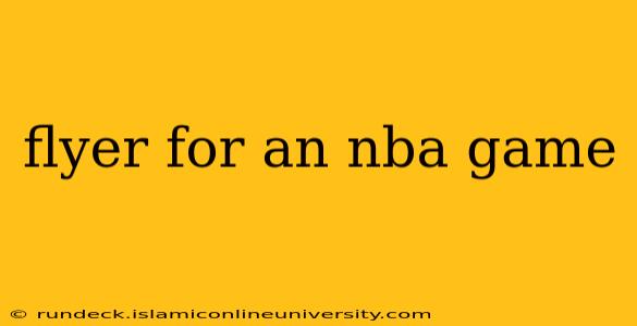 flyer for an nba game