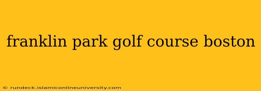franklin park golf course boston