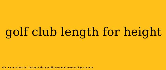 golf club length for height