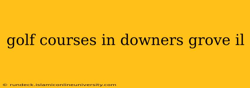 golf courses in downers grove il