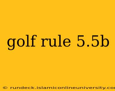 golf rule 5.5b