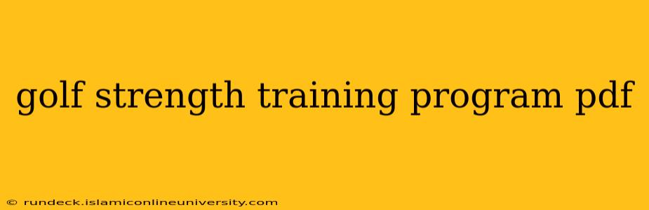 golf strength training program pdf