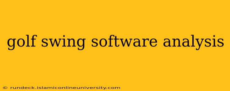 golf swing software analysis