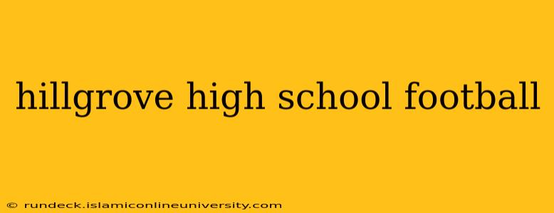 hillgrove high school football