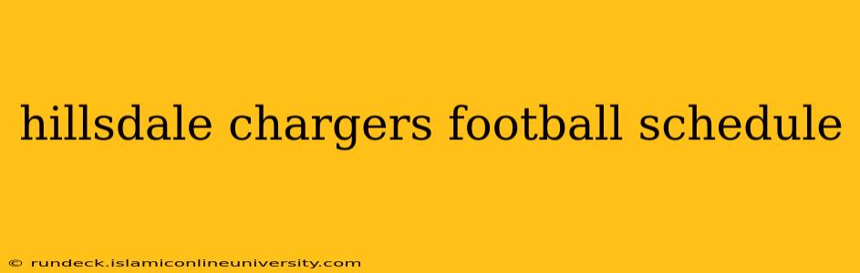 hillsdale chargers football schedule