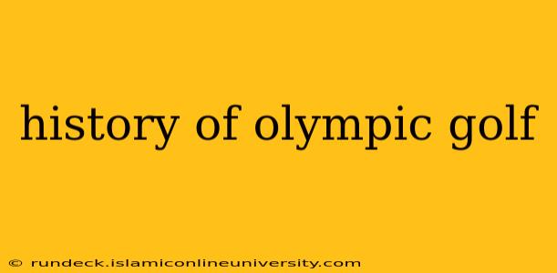history of olympic golf