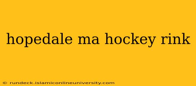 hopedale ma hockey rink