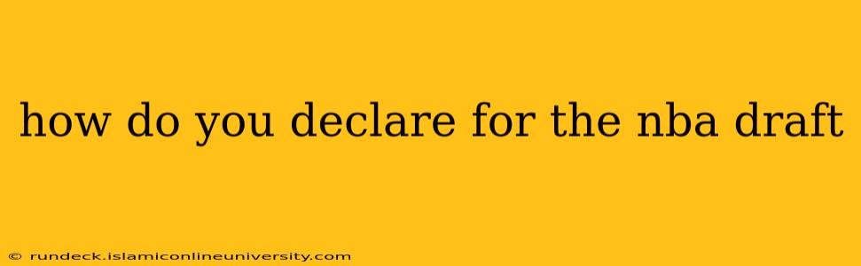 how do you declare for the nba draft