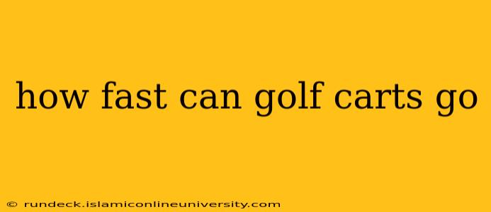 how fast can golf carts go