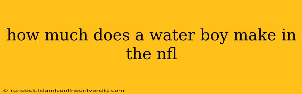 how much does a water boy make in the nfl