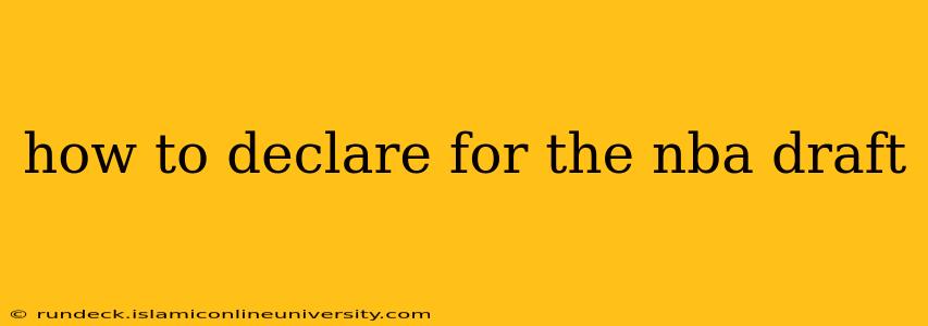 how to declare for the nba draft