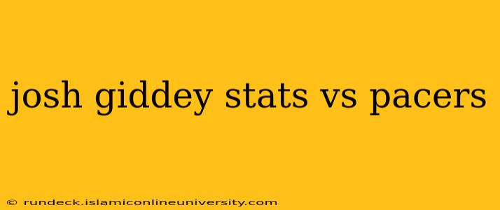 josh giddey stats vs pacers