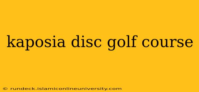 kaposia disc golf course