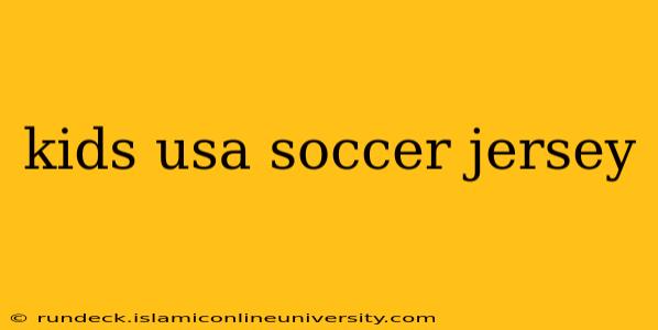 kids usa soccer jersey