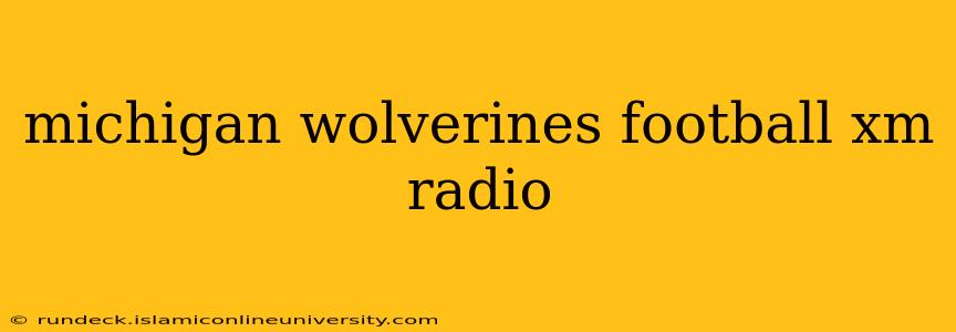 michigan wolverines football xm radio
