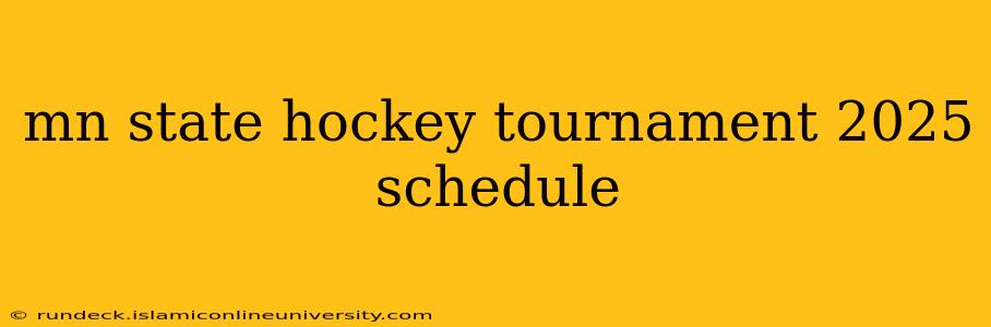 mn state hockey tournament 2025 schedule