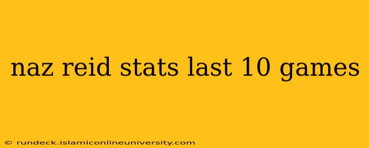 naz reid stats last 10 games