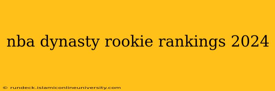 nba dynasty rookie rankings 2024