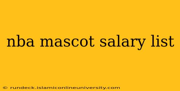 nba mascot salary list