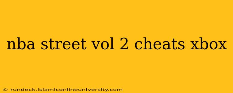 nba street vol 2 cheats xbox