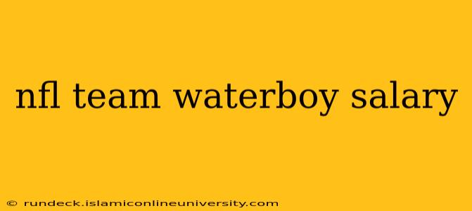 nfl team waterboy salary