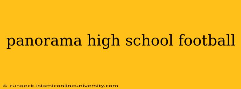 panorama high school football